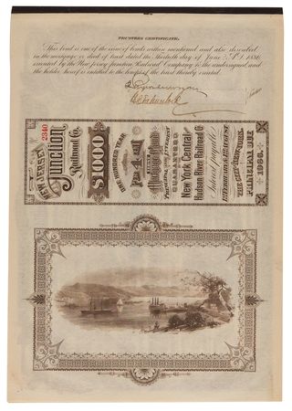 Lot #110 J. Pierpont Morgan Signed 'New Jersey Junction Railroad' Mortgage Bond - Image 2