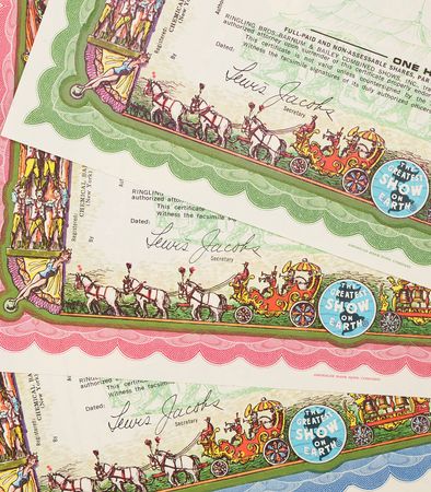 Lot #356 Ringling Bros. and Barnum & Bailey (3) Stock Certificates - Image 2