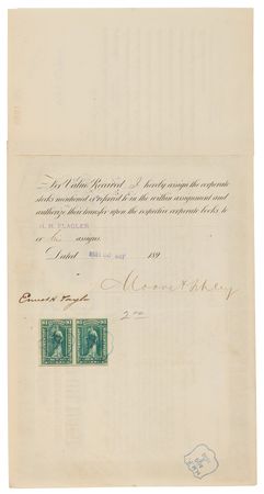 Lot #108 Henry M. Flagler and William Rockefeller, Jr. Signed 'Standard Oil Trust' Stock Certificate - Image 2