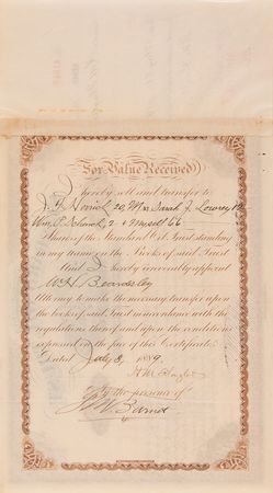 Lot #113 John D. Rockefeller and Henry M. Flagler Multi-Signed 'Standard Oil Trust' Stock Certificate - Image 2