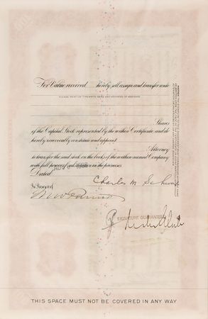 Lot #114 Charles M. Schwab Signed 'Stutz Motor Car Company' Stock Certificate - Image 2