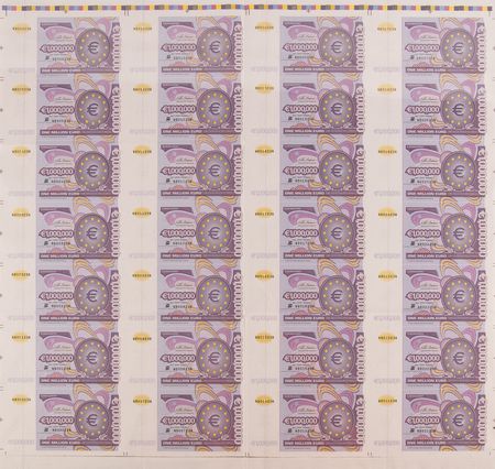 Lot #307 Euro 'One Million Dollar' Uncut Banknote Sheet - “Not Legal Tender
