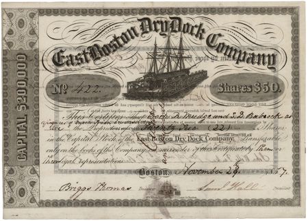 Lot #303 East Boston Dry Dock Company Stock Certificate - Image 1