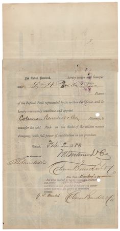 Lot #318 Jay Gould Signed 'Missouri, Kansas and Texas Railway' Stock Certificate - Image 2