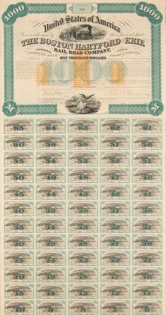 Lot #288 Boston, Hartford, and Erie Rail Road Company Bond - Image 2