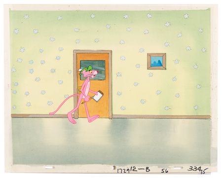 Lot #916 Pink Panther (2) production cels and production backgrounds from The Pink Panther Show - Image 2