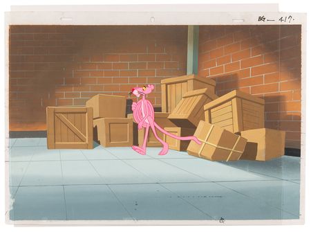 Lot #916 Pink Panther (2) production cels and production backgrounds from The Pink Panther Show - Image 3