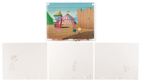 Lot #777 Pink Panther (7) production cels and (10) production drawings from The Pink Panther Show - Image 8