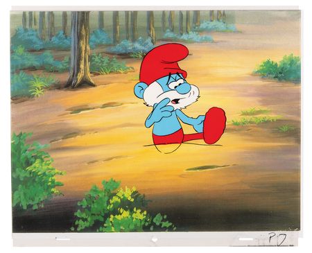 Lot #925 Papa Smurf and Gargamel production cels from The Smurfs - Image 2