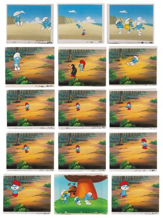 Lot #779 Smurfs (15) production cels and (16) production drawings from The Smurfs - Image 1
