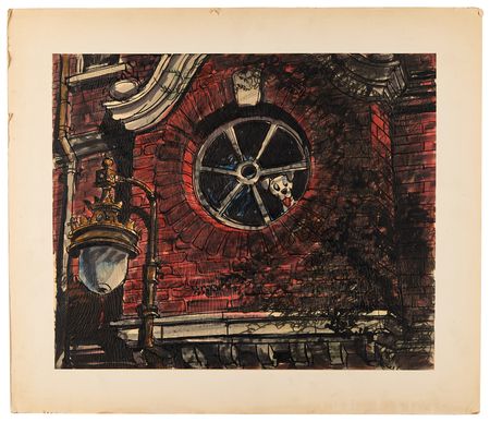 Lot #868 Roger Radcliffe, Pongo, and London townhouses oversized storyboard concept paintings for One Hundred and One Dalmatians - Image 3