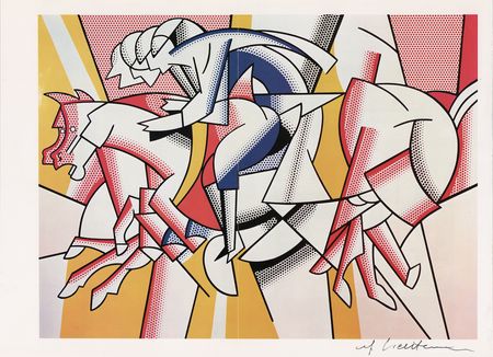 Lot #502 Roy Lichtenstein Signed 'The Red Horseman' Mini Poster (16.5˝ x 12˝) - Image 1