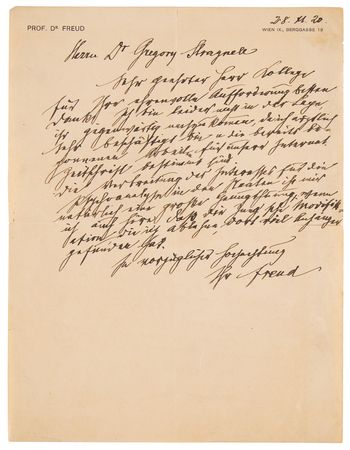 Lot #250 Sigmund Freud Autograph Letter Signed On Carl Jung's Growing Influence in America - 