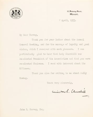 Lot #85 Winston and Clementine Churchill (2) Typed Letters Signed - Image 2