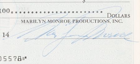 Lot #548 Marilyn Monroe Signed Check to Her Maid of Honor - Image 2