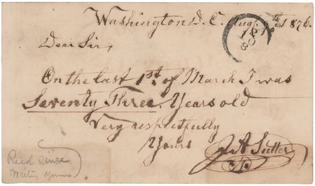 Lot #271 John Sutter Autograph Note Signed - Image 1