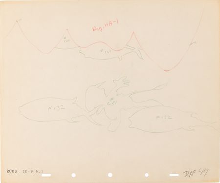 Lot #844 Pinocchio, Monstro, and tuna fish production drawings from Pinocchio - Image 2