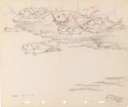 Lot #844 Pinocchio, Monstro, and tuna fish production drawings from Pinocchio - Image 4