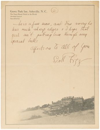Lot #509 F. Scott Fitzgerald Autograph Letter Signed: 