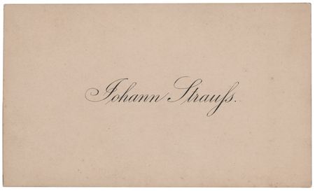 Lot #542 Johann Strauss II Handwritten Note on Calling Card - Image 2