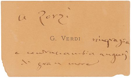 Lot #534 Giuseppe Verdi (8) Hand-Annotated Calling Cards, with Envelope and Telegram - Image 2