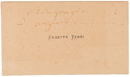 Lot #534 Giuseppe Verdi (8) Hand-Annotated Calling Cards, with Envelope and Telegram - Image 3