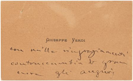 Lot #534 Giuseppe Verdi (8) Hand-Annotated Calling Cards, with Envelope and Telegram - Image 6