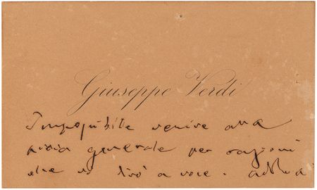 Lot #534 Giuseppe Verdi (8) Hand-Annotated Calling Cards, with Envelope and Telegram - Image 8