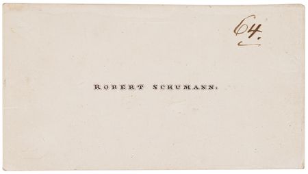 Lot #533 Robert Schumann Autograph Note Signed on Calling Card - Image 2