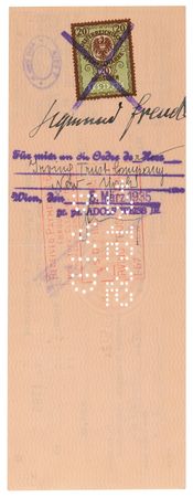 Lot #252 Sigmund Freud Signed Check from Liveright Publishing - Royalties for 'A General Introduction to Psychoanalysis' - Image 3