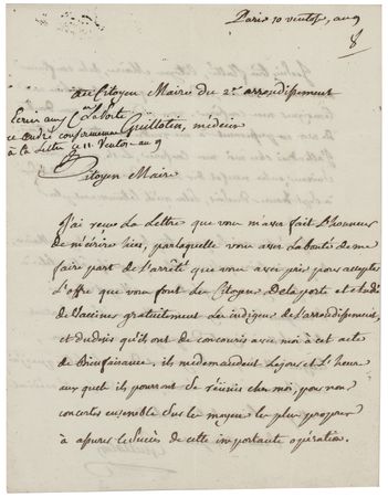 Lot #214 Joseph Guillotin Autograph Letter Signed - Image 1