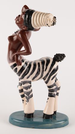 Lot #731 Zebra Centaurette ceramic statuette by William Manker for Fantasia - Image 3