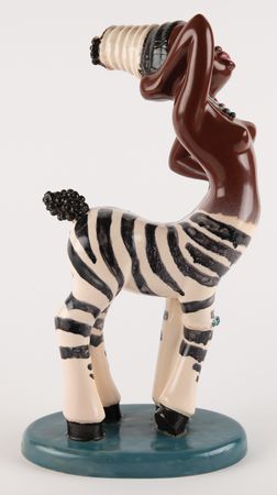 Lot #731 Zebra Centaurette ceramic statuette by William Manker for Fantasia - Image 4