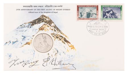 Lot #324 Edmund Hillary and Tenzing Norgay Signed Commemorative Cover - Image 1