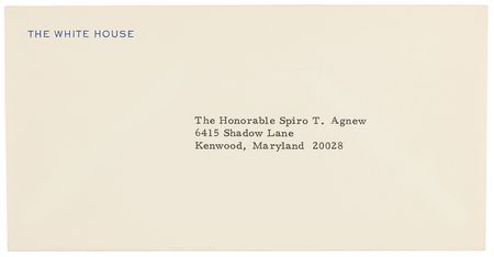 Lot #12 Richard Nixon Typed Letter Signed to Spiro T. Agnew, Sending the Disgraced VP His Cabinet Chair: 