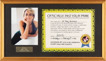 Lot #93 Princess Diana Signed Birthday Card - Image 1