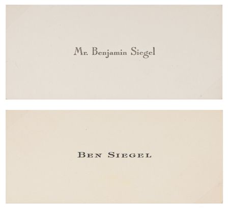 Lot #362 Bugsy Siegel (2) Personal Calling Cards - Image 1