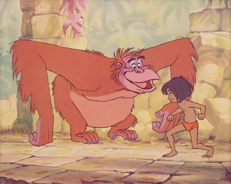 Lot #873 Mowgli and King Louie dye transfer print from the Walt Disney Classics 'The Jungle Book' series - Image 1