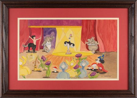 Lot #829 Frank Follmer multi-character panoramic concept painting for Fantasia - Image 2