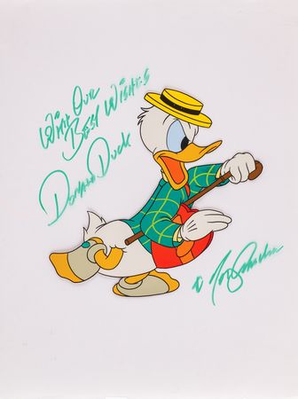 Lot #831 Donald Duck production cel from Mr. Duck Steps Out signed by Tony Anselmo - Image 1