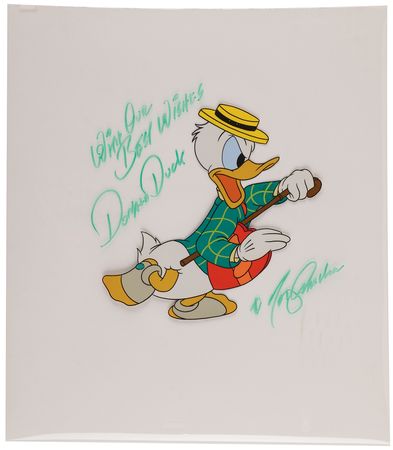 Lot #831 Donald Duck production cel from Mr. Duck Steps Out signed by Tony Anselmo - Image 2