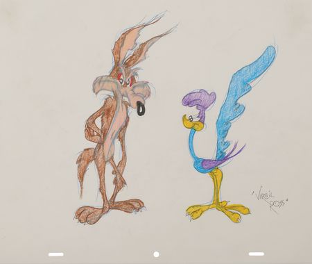 Lot #898 Virgil Ross Signed Original Drawing of
