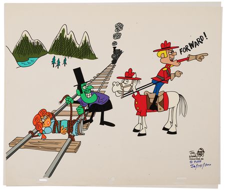 Lot #937 Dudley Do-Right, Horse, Nell Fenwick, and Snidely Whiplash limited edition cel from The Dudley Do-Right Show (#141/300) - Image 2