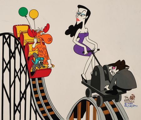 Lot #935 Rocky, Bullwinkle, Boris, and Natasha limited edition cel from Adventures of Rocky and Bullwinkle and Friends (#128/300) - Image 1