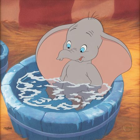 Lot #883 Baby Dumbo limited edition cel from Dumbo - 'Bathtime for Dumbo' (#152/375) - Image 1