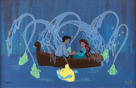 Lot #762 Ariel and Prince Eric limited edition cel from The Little Mermaid - 'Kiss the Girl' (#106/500) - Image 1