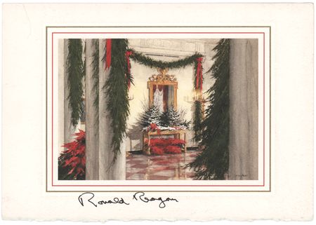 Lot #52 Ronald Reagan Signed White House Christmas Card (1988) - Image 1