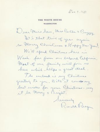 Lot #49 Ronald Reagan Autograph Letter Signed as President: 