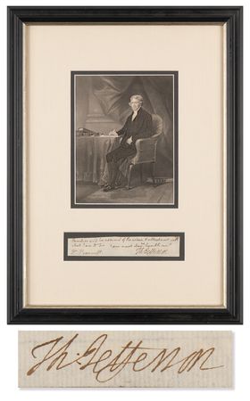 Lot #2 Thomas Jefferson Signature to Dr. Bancroft - Image 1