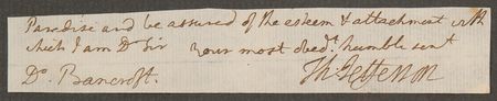 Lot #2 Thomas Jefferson Signature to Dr. Bancroft - Image 3
